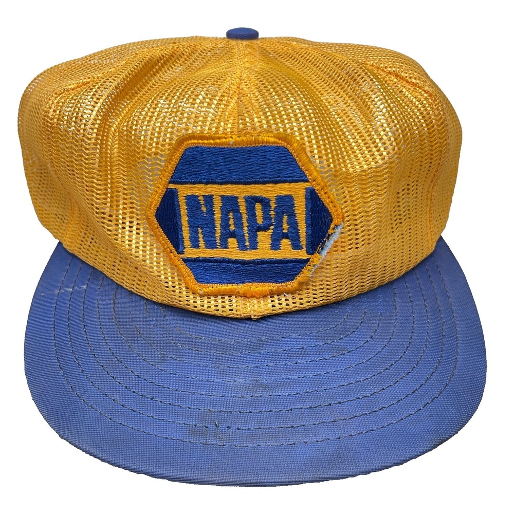 Vintage Napa Trucker Hat Cap Full Mesh Louisville MFG USA 80s USA Patch BROKEN